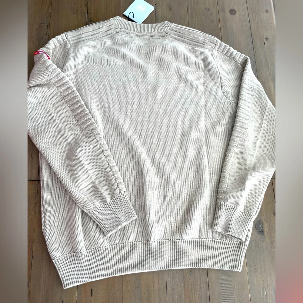 šSOLD Canada Goose Mens Paterson merino wool sweater in tan heather XL NWT - Picture 4 of 7